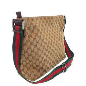Gucci Brown Web GG Bag Crossbody Messenger Canvas